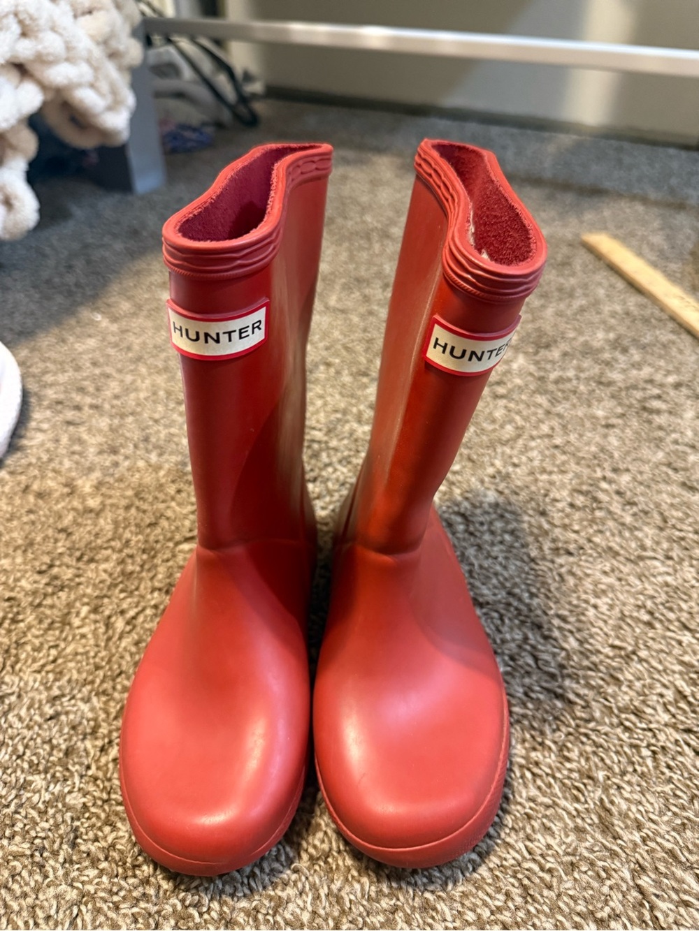 Hunter Kids Red Waterproof Rain Boots size 10